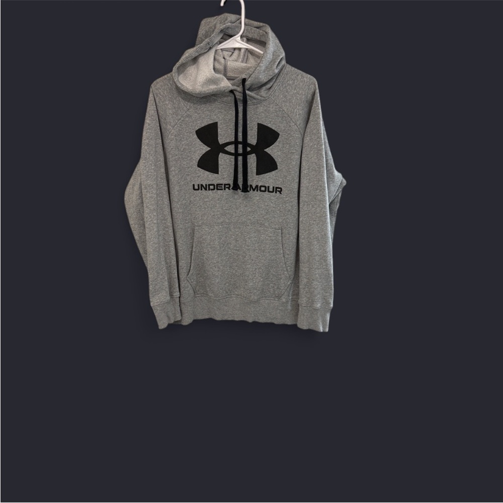 Under Armour Men's Gray Hoodie with Black Logo
